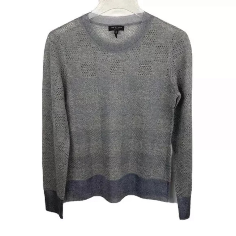 Rag & Bone Women's XS Gray Alpaca Wool Blend Crew Neck Long Sleeve Sweater